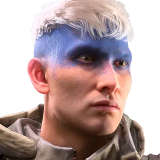 Blue Forehead Paint Face Style