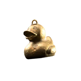 Golden Rubber Duck Backpack Charm