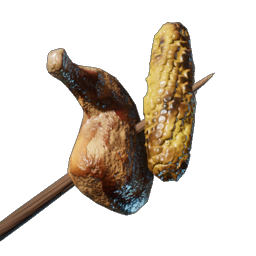 Meat and Corncob Skewer